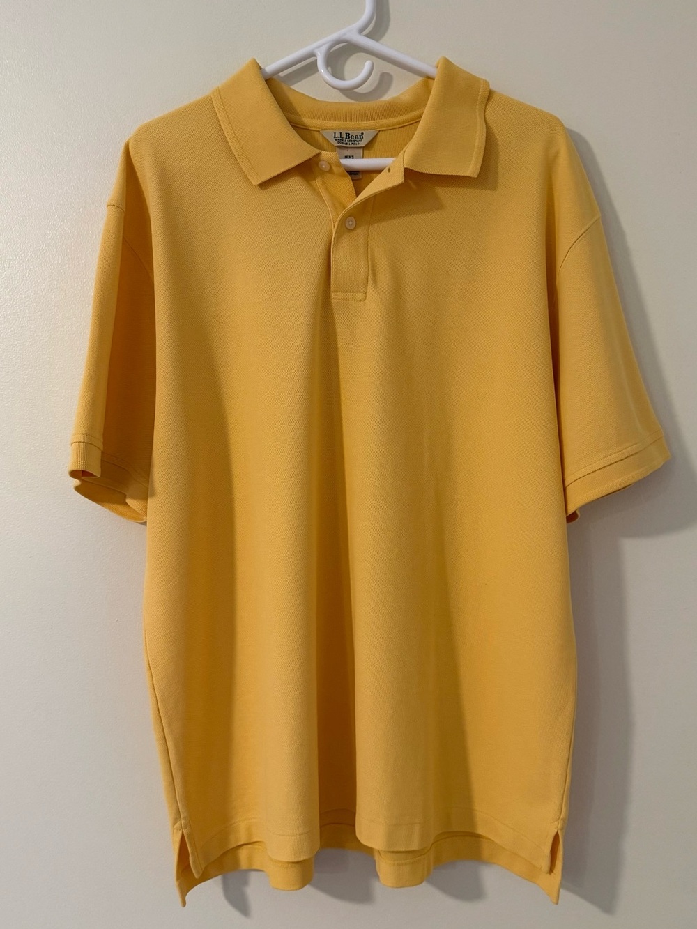 L.L. Bean 100% Cotton Double L Polo  Light Gold Sz XL